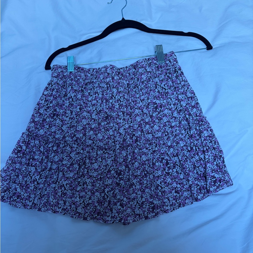 Zara Purple Floral Mini Skirt